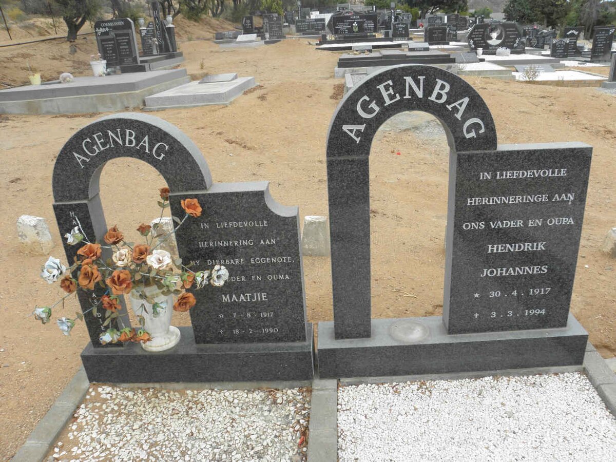 AGENBAG Hendrik Johannes 1917-1994 &amp; Maatjie 1917-1990