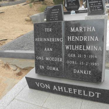AHLEFELDT Martha Hendrina Wilhelmina, von 1914-1985