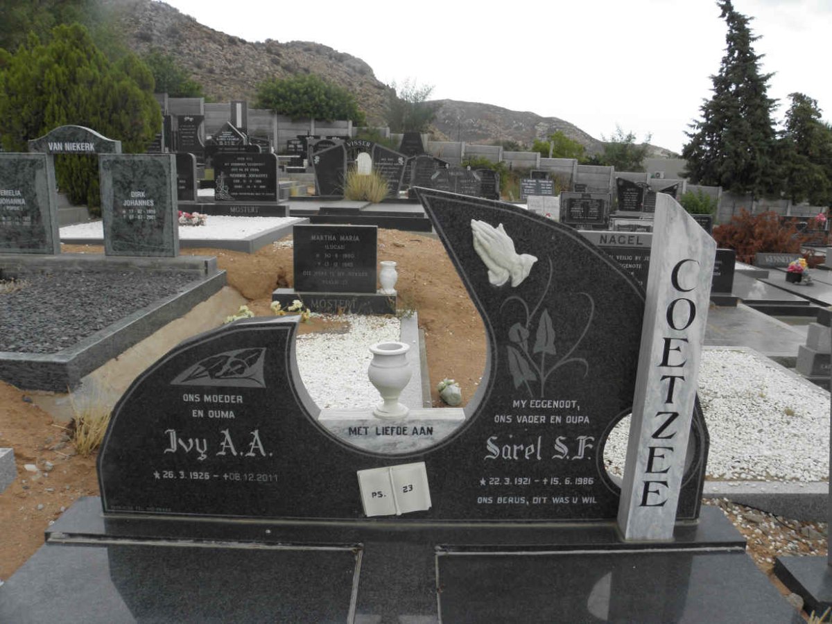 COETZEE Sarel S.F. 1921-1986 &amp; Ivy A.A. 1926-2011