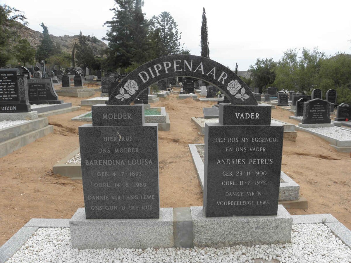 DIPPENAAR Andries Petrus 1900-1973 &amp; Barendina Louisa 1893-1989