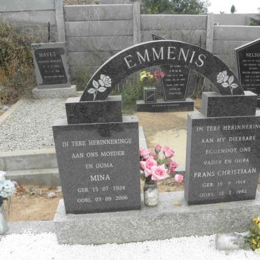 EMMENIS Frans Christiaan 1914-1982 &amp; Mina 1924-2006