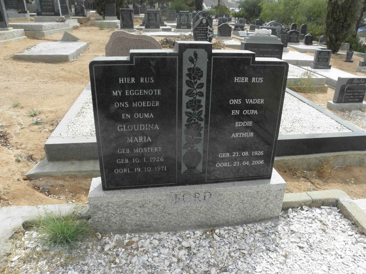 FORD Eddie Arthur 1926-2006 &amp; Gloudina Maria MOSTERT 1926-1971