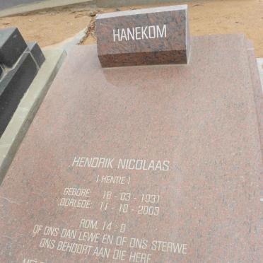 HANEKOM Hendrik Nicolaas 1931-2003