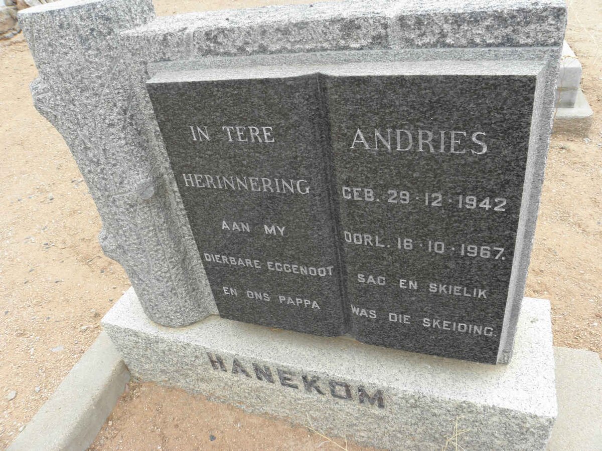 HANEKOM Andries 1942-1967