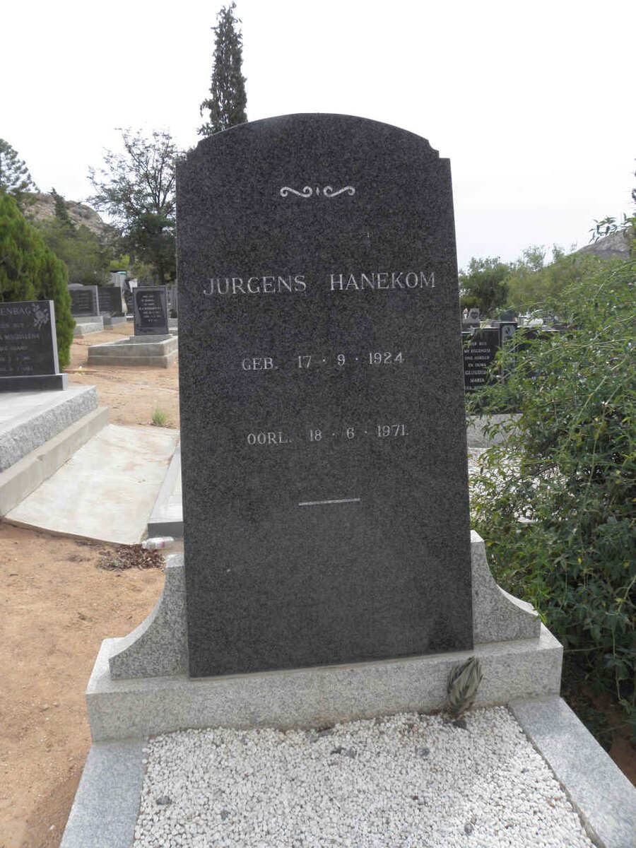 HANEKOM Jurgens 1924-1971