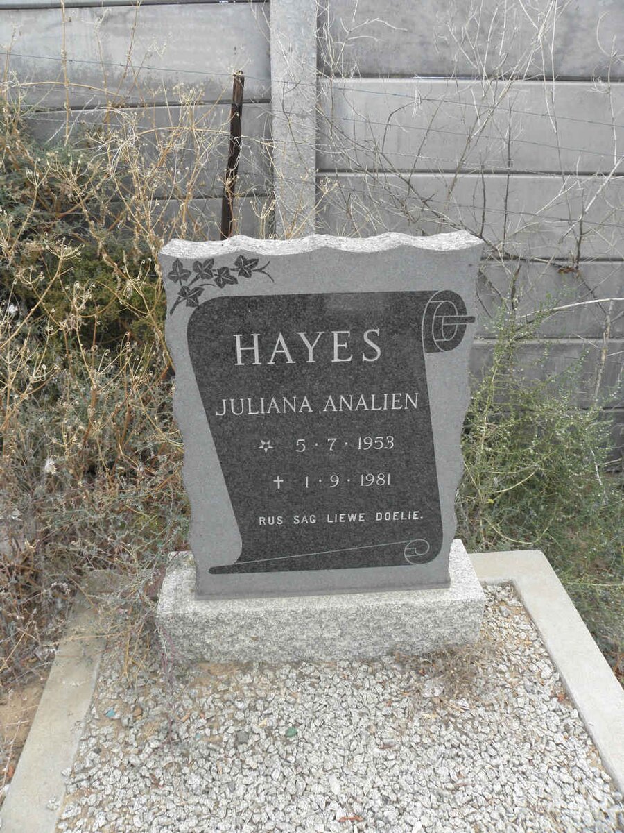 HAYES Juliana Analien 1953-1981