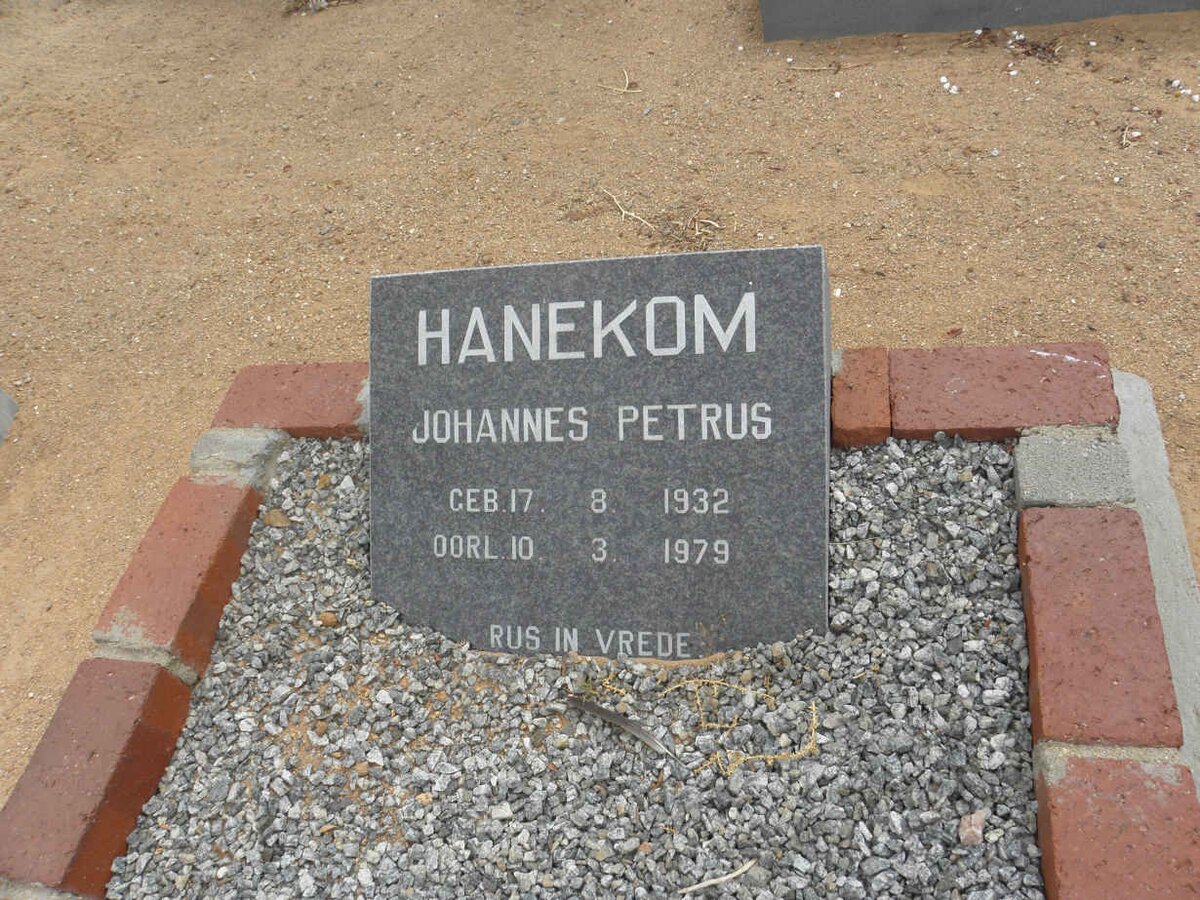 HANEKOM Johannes Petrus 1932-1979