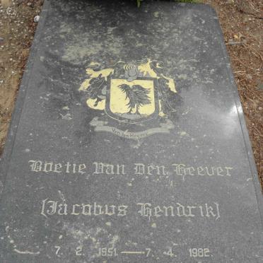 HEEVER Jacobus Hendrik, van der 1951-1982