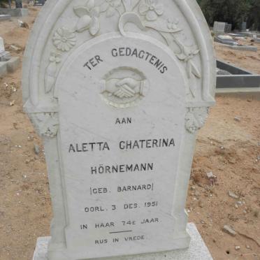 HORNEMANN Aletta Chaterina nee BARNARD -1951