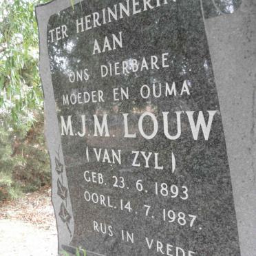 LOUW M.J.M. nee VAN ZYL 1893-1987