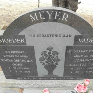 MEYER Johannes Albertus 1920-1980 &amp; Rosina Gertruida 1925-2008