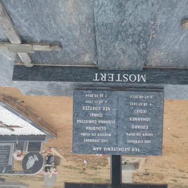 MOSTERT Eduard Johannes 1931-2014 &amp; Gloudina Susanna Christina COETZEE 1930-2014