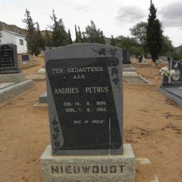 NIEUWOUDT Andries Petrus 1896-1962
