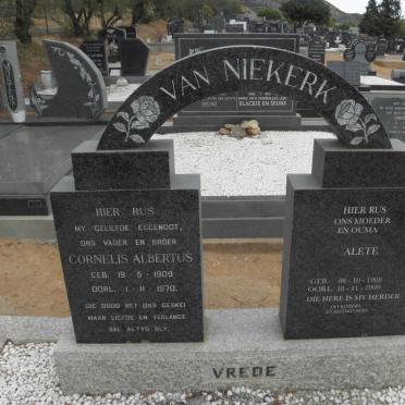 NIEKERK Cornelis Albertus, van 1909-1970 &amp; Alete 1906-1999