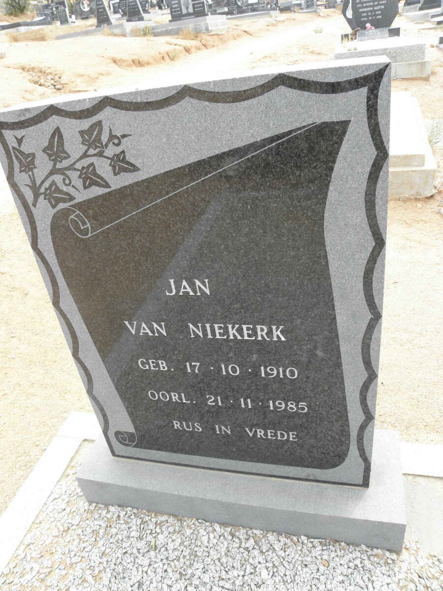 NIEKERK Jan, van 1910-1985