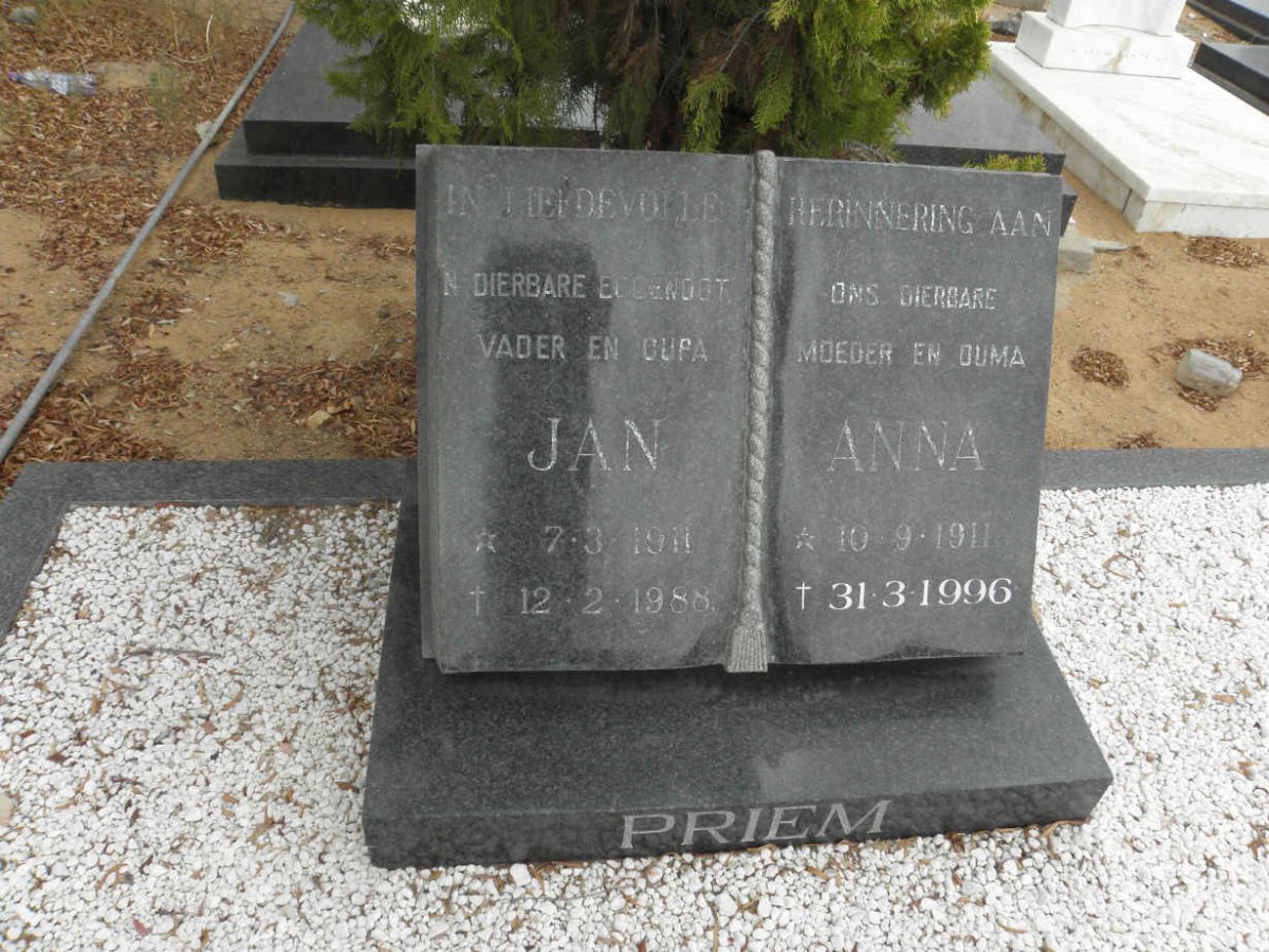 PRIEM Jan 1911-1988 &amp; Anna 1911-1996