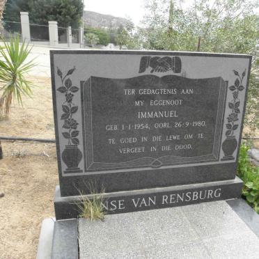 RENSBURG Immanual, Janse van 1954-1980