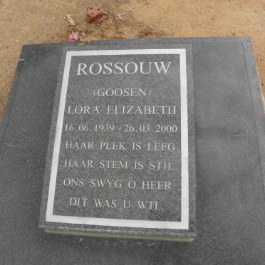ROSSOUW Lora Elizabeth nee GOOSEN 1939-2000