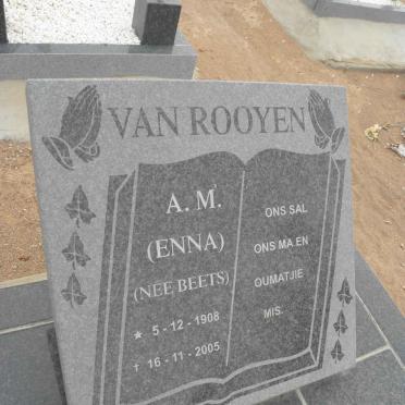 ROOYEN A.M., van nee BEETS 1908-2005