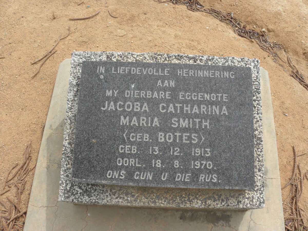 SMITH Jacoba Catharina Maria nee BOTES 1913-1970