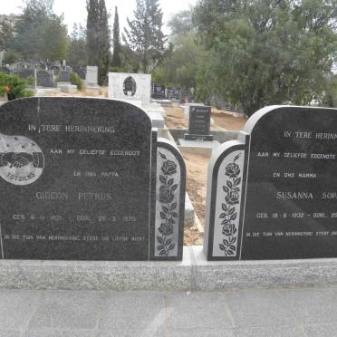 SWANEPOEL Gideon Petrus 1921-1970 &amp; Susanna Sophia 1932-1995