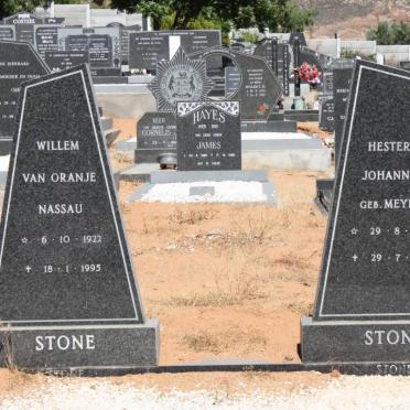 STONE Willem van Oranje  Nassau 1922-1995 &amp; Hester Johanna MEYER 1929-1991