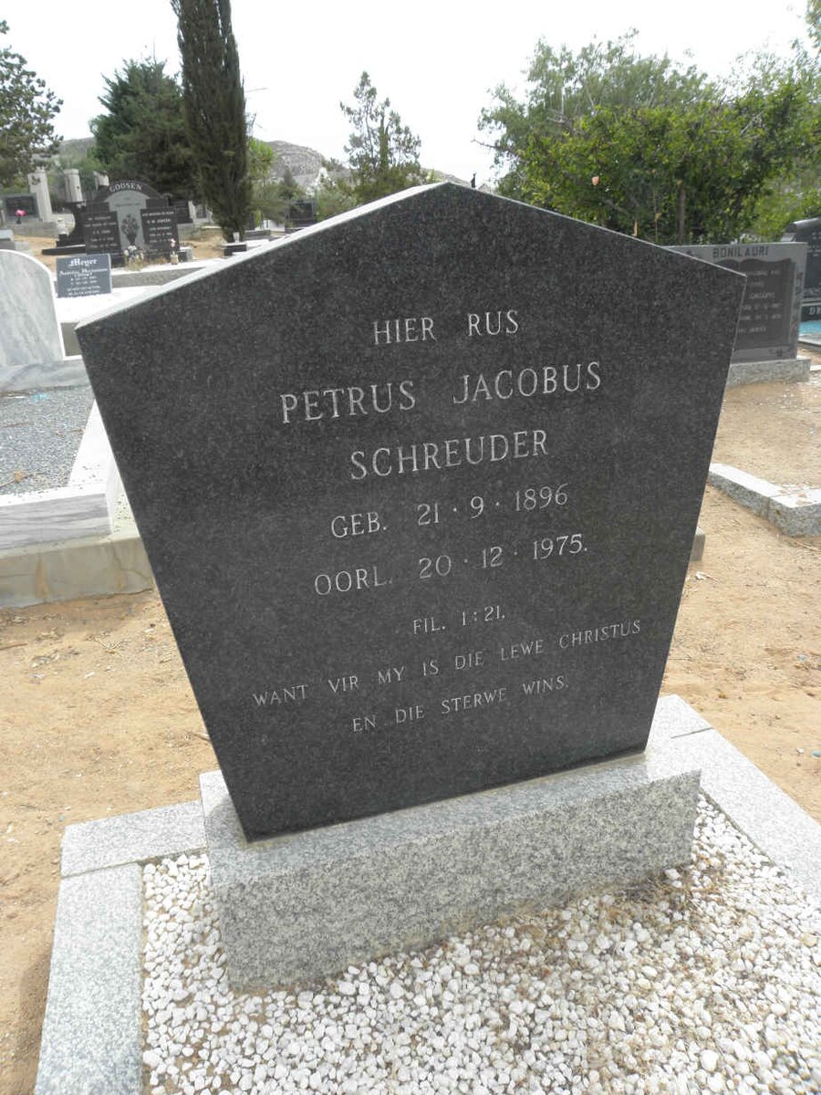 SCHREUDER Petrus Jacobus 1896-1975