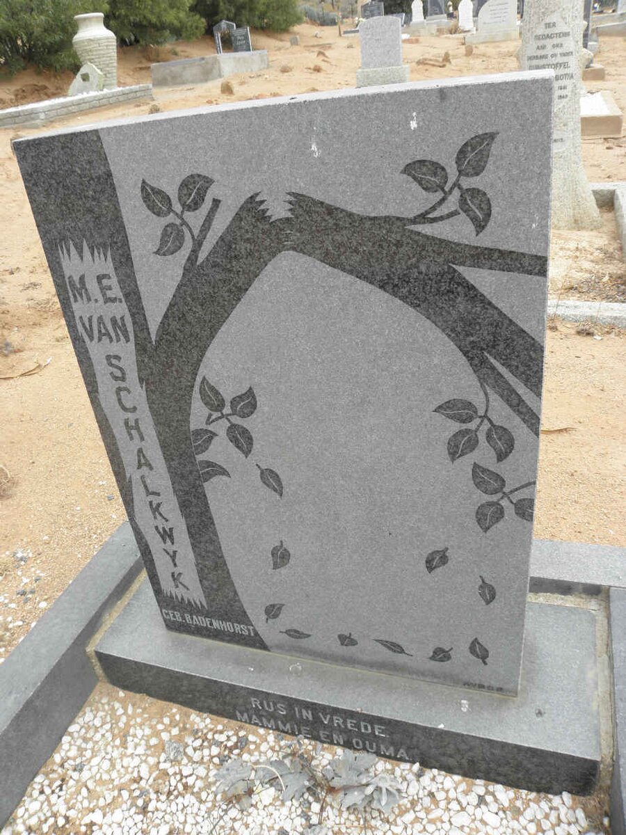 SCHALKWYK M.E., van nee BADENHORST