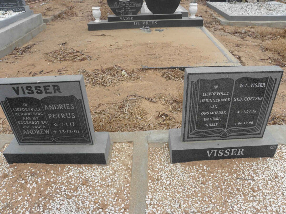 VISSER Andries Petrus 1917-1991 &amp; W.A. COETZEE 1918-1996