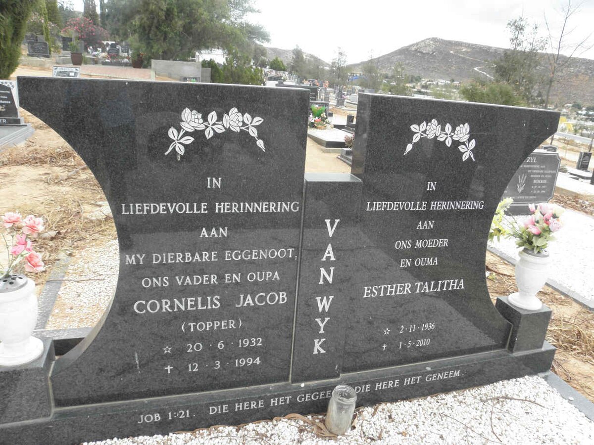 WYK Cornelis Jacob, van 1932-1994 &amp; Esther Talitha 1936-2010