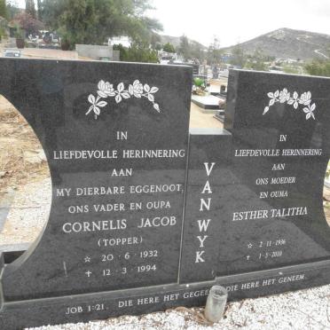 WYK Cornelis Jacob, van 1932-1994 &amp; Esther Talitha 1936-2010