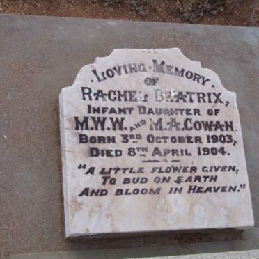 COWAN Rachel Beatrix 1903-1904