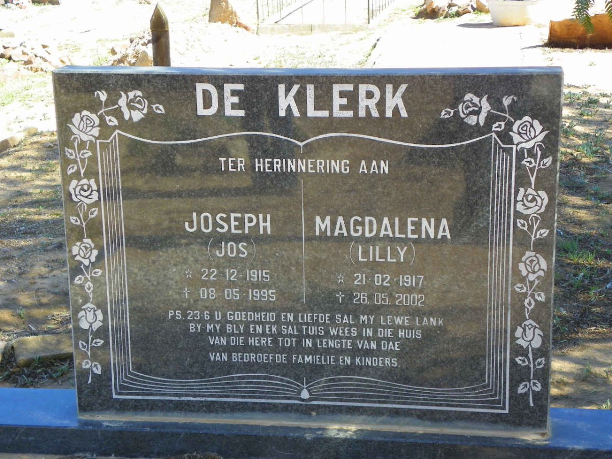 KLERK Joseph, de 1915-1995 &amp; Magdalena 1917-2002