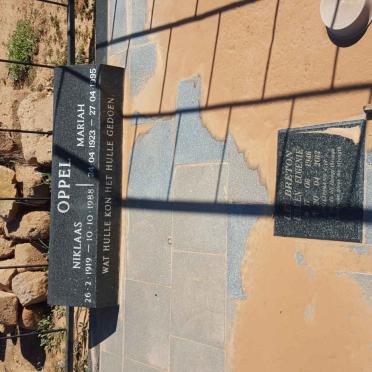 OPPEL Niklaas 1919-1988 &amp; Mariah 1923-1995 :: LE BRETON Eileen Eugenie 1946-2013