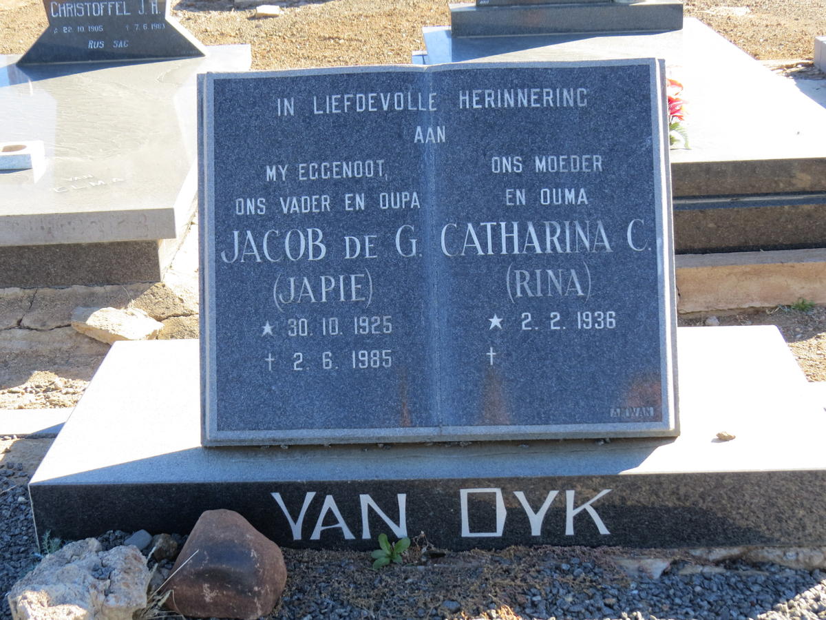 DYK Jacob De G., van 1925-1985 &amp; Catharina C. 1936-