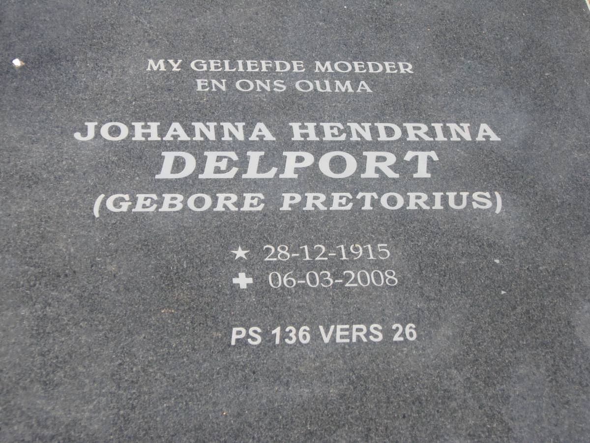 DELPORT Johanna Hendrina nee PRETORIUS 1915-2008