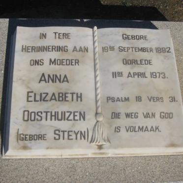 OOSTHUIZEN Anna Elizabeth nee STEYN 1882-1973