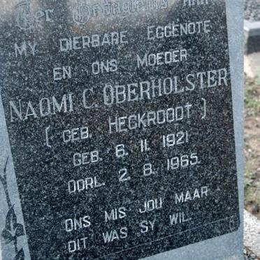 OBERHOLSTER Naomi C. née HECKROODT 1921-1965