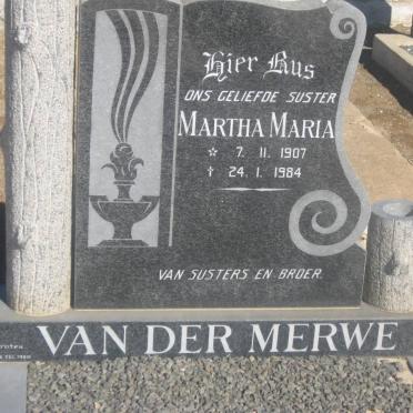 MERWE Martha Maria, van der 1907-1984