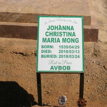 MONG Johanna Christina Maria 1939-2018
