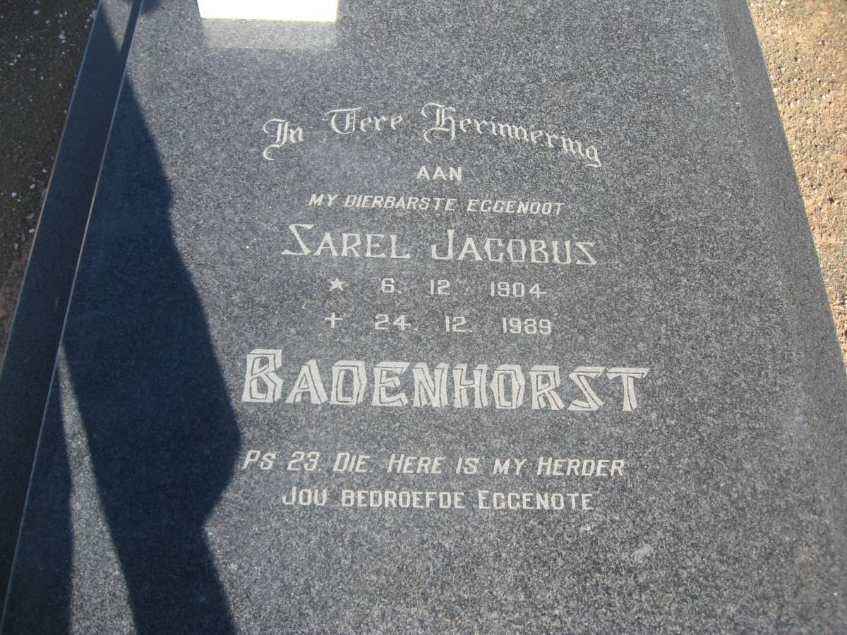 BADENHORST Sarel Jacobus 1904-1989