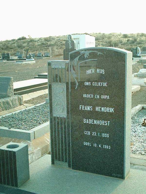 BADENHORST Frans Hendrik 1899-1983