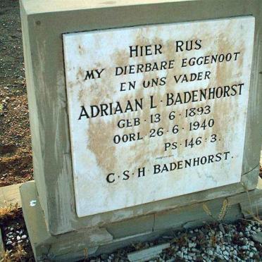 BADENHORST Adriaan L. 1893-1940