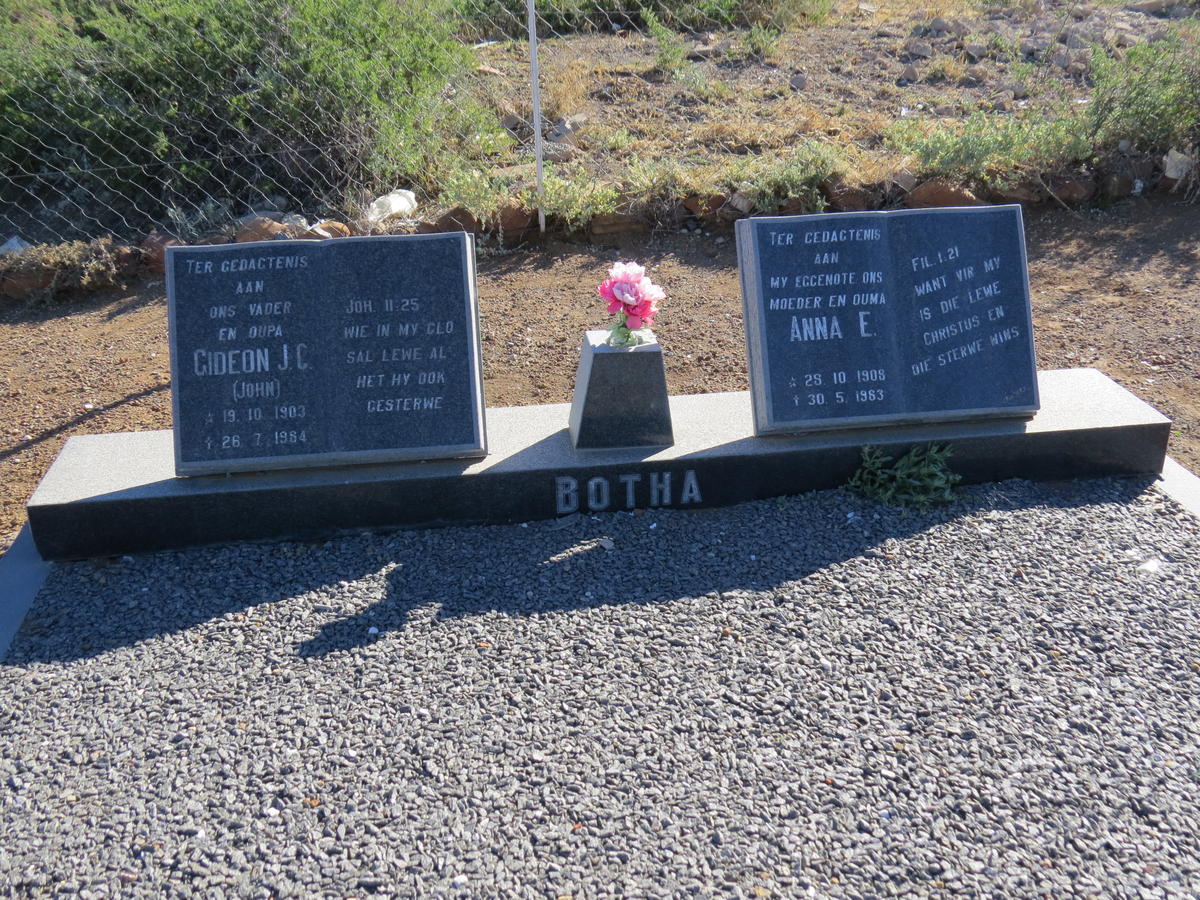 BOTHA Gideon J.C. 1903-1984 &amp; Anna E. 1908-1983