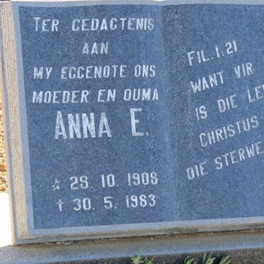 BOTHA Gideon J.C. 1903-1984 &amp; Anna E. 1908-1983