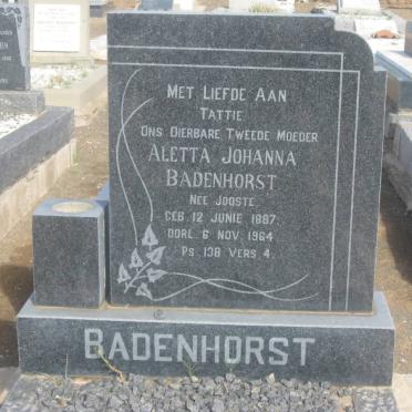 BADENHORST Aletta Johanna nee JOOSTE 1887-1964