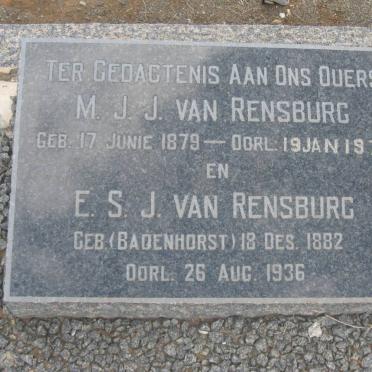 RENSBURG M.J.J., van 1879-1975 &amp; E.S.J. BADENHORST 1882-1936