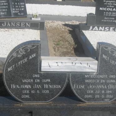 WYK Benjamin Jan Hendrik, van 1935- &amp; Elise Johanna HUMAN 1941-1990