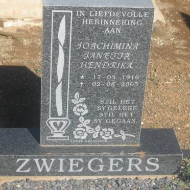 ZWIEGERS Joachimina Janetta Hendrika 1916-2005