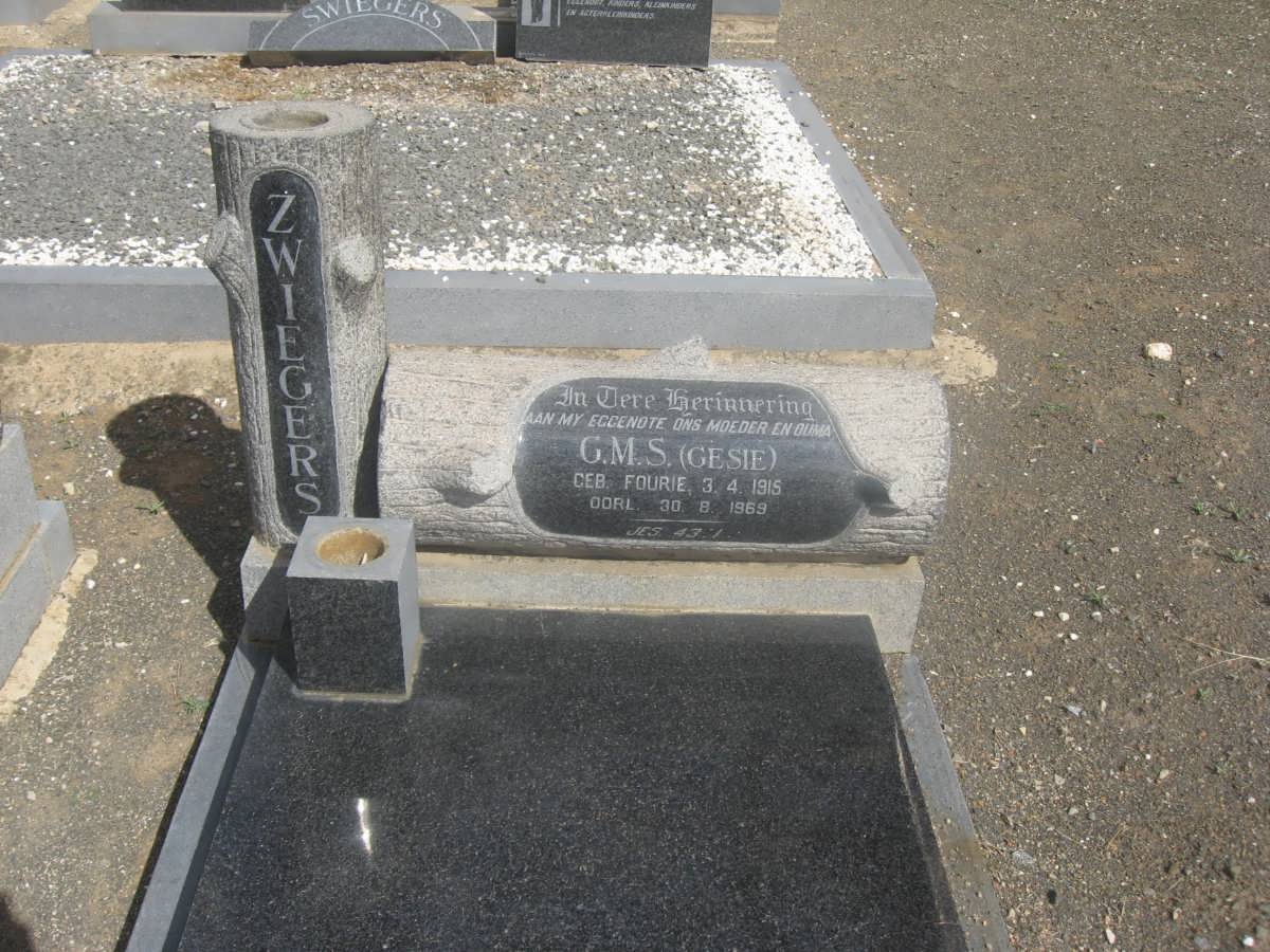 ZWIEGERS G.M.S. nee FOURIE 1915-1969